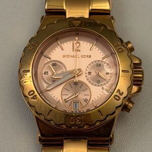 Michael Kors “Like New”Rose Gold Chronograph Watch Model Number 255300